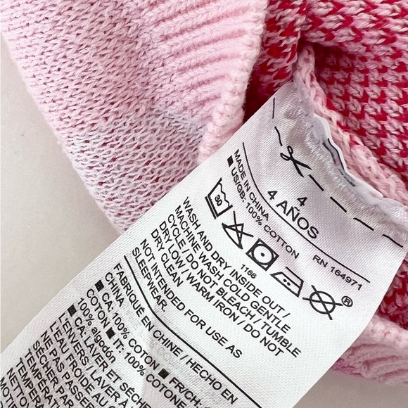 BEAUTIFUL Janie & Jack Kids Knit Pink Heart Sweater Dress | Girls 4T - Picture 8 of 8